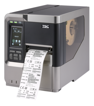 TSC Drucker MX240P mit gedruckten Etiketten